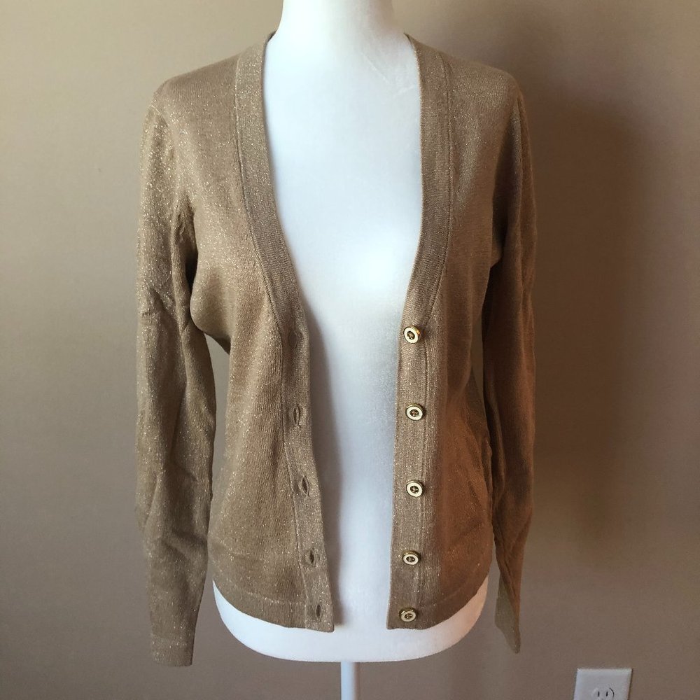 Vineyard Vines Gold Metallic Cardigan Size S